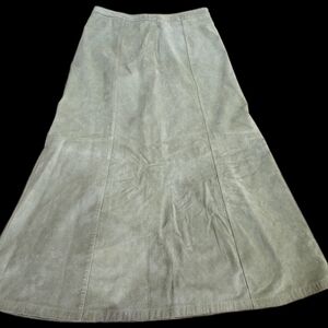 A-Line Suede Skirt - Sage Green